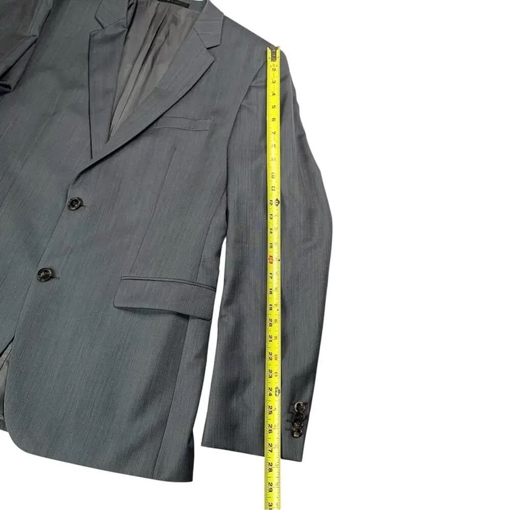 Boss Hugo Boss Grand Central Sport Coat 44L Gray Textured Wool Jacket Blazer